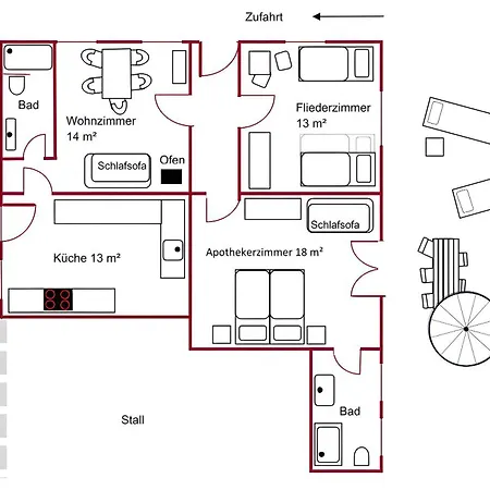 公寓 Der Flusshof, Scheunenwohnung